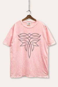 western cowboy boots toe stitch graphic tie dye mineral boxy tee