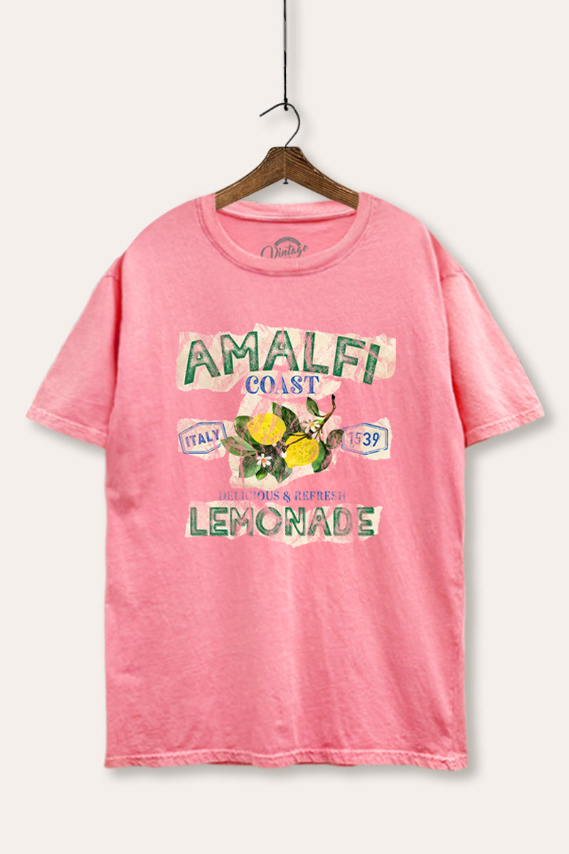 "amalfi coast lemonade" tie dye mineral wash boxy graphic tee