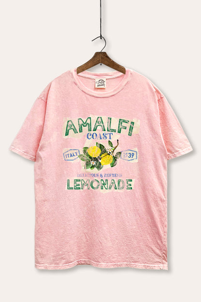 Amalfi Coast Lemon Fruit Graphic Mineral Wash Boxy Tee