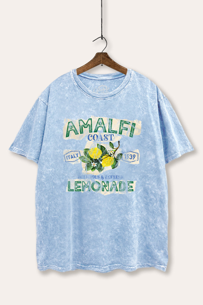 "amalfi coast lemonade" tie dye mineral wash boxy graphic tee