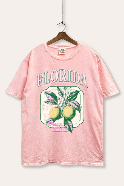 Florida Oranges Fruit Graphic Mineral Wash Boxy Tee
