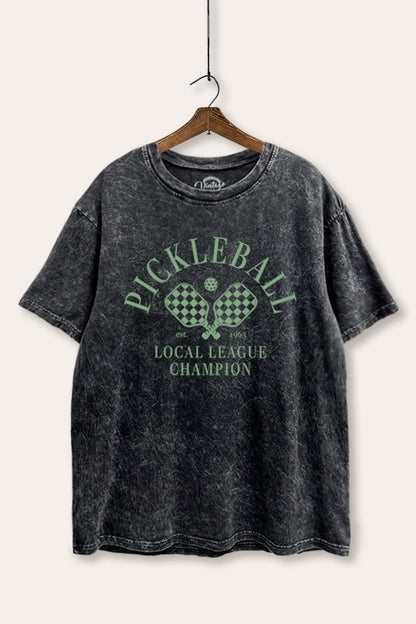 Pickleball Champion Sports Graphic Mineral Wash Boxy Tee