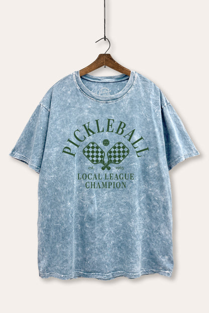 Pickleball Champion Sports Graphic Mineral Wash Boxy Tee