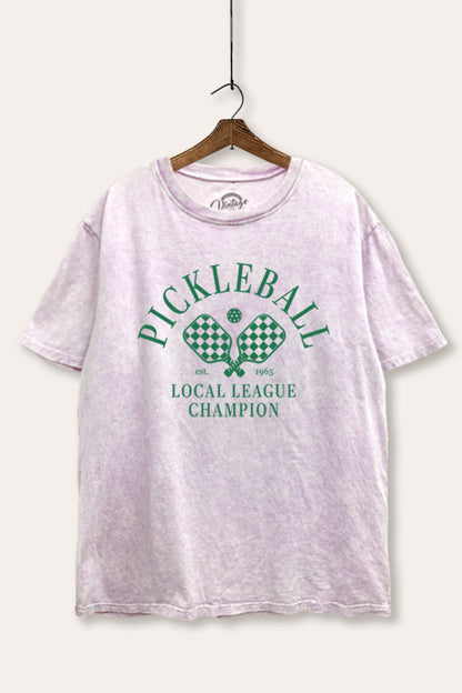Pickleball Champion Sports Graphic Mineral Wash Boxy Tee