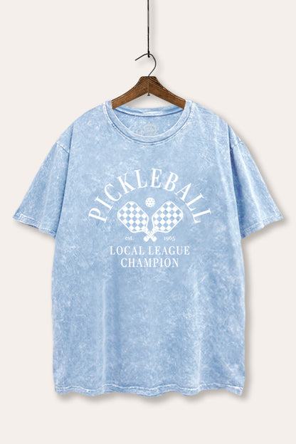 Pickleball Champion Sports Graphic Mineral Wash Boxy Tee