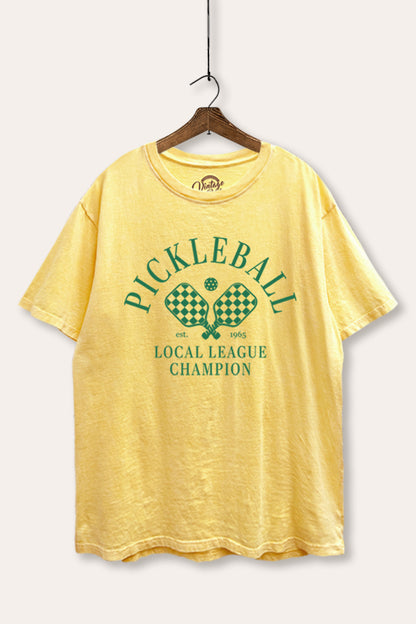 Pickleball Champion Sports Graphic Mineral Wash Boxy Tee