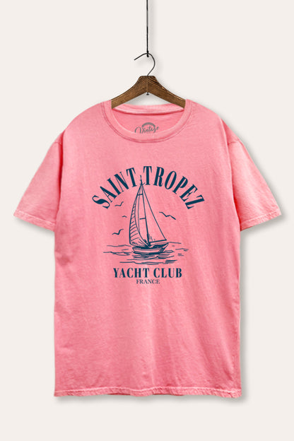 France Coastal Yacht Club Graphic Mineral Wash Boxy Tee