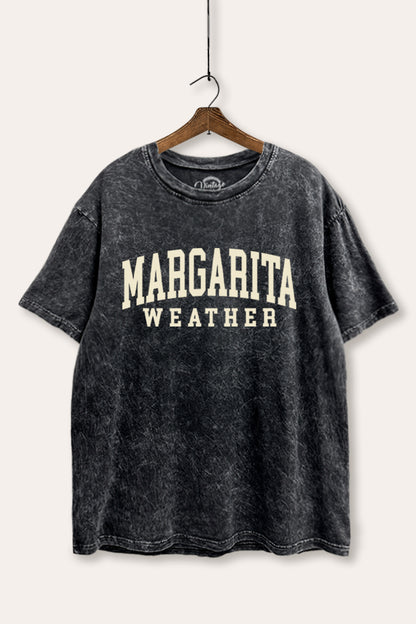 Margarita Weather Graphic Mineral Wash Boxy Tee
