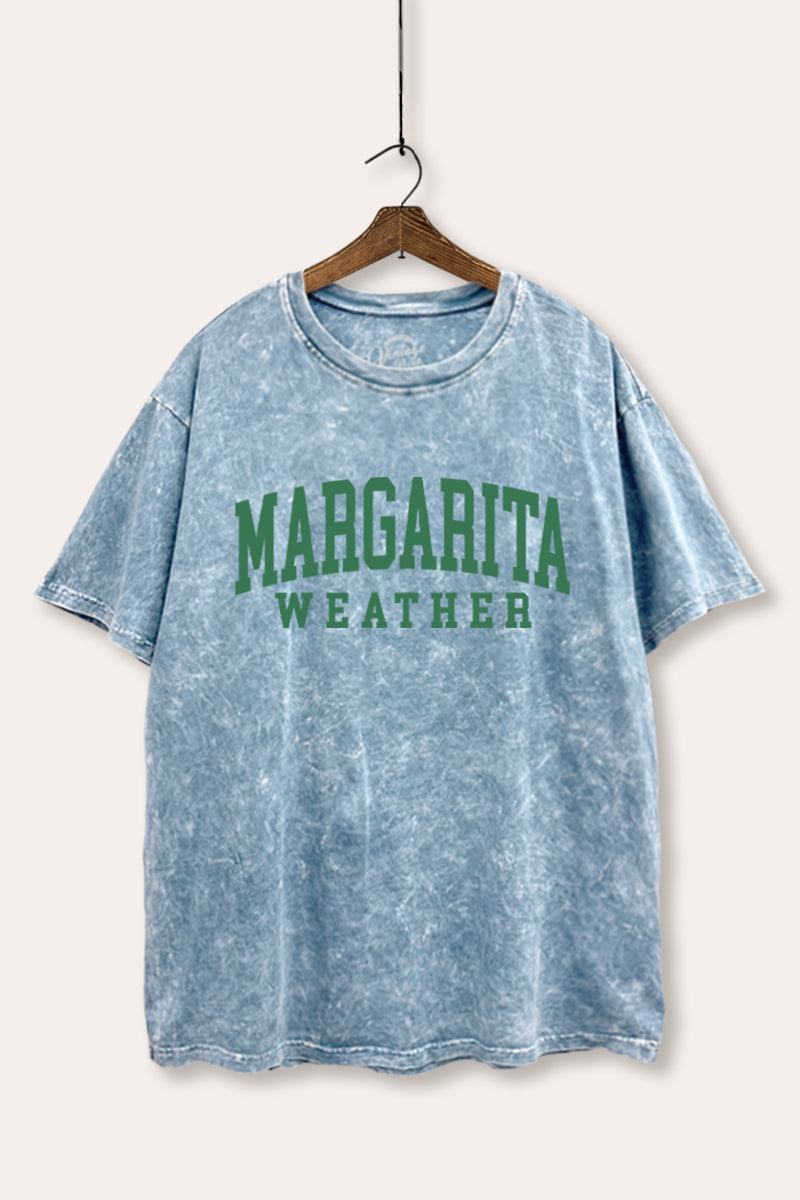 "margarita weather" mineral wash boxy graphic tee