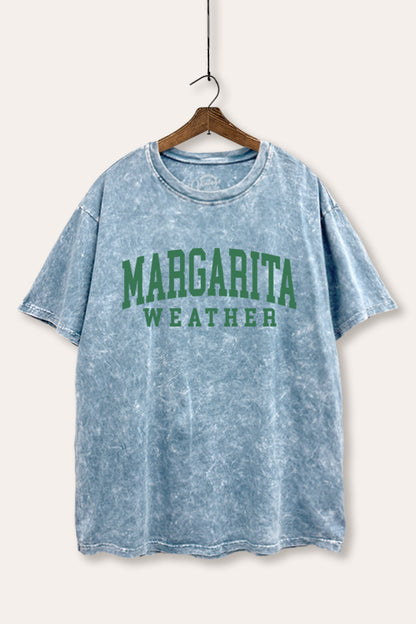 Margarita Weather Graphic Mineral Wash Boxy Tee