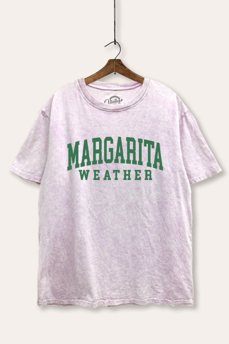 "margarita weather" mineral wash boxy graphic tee