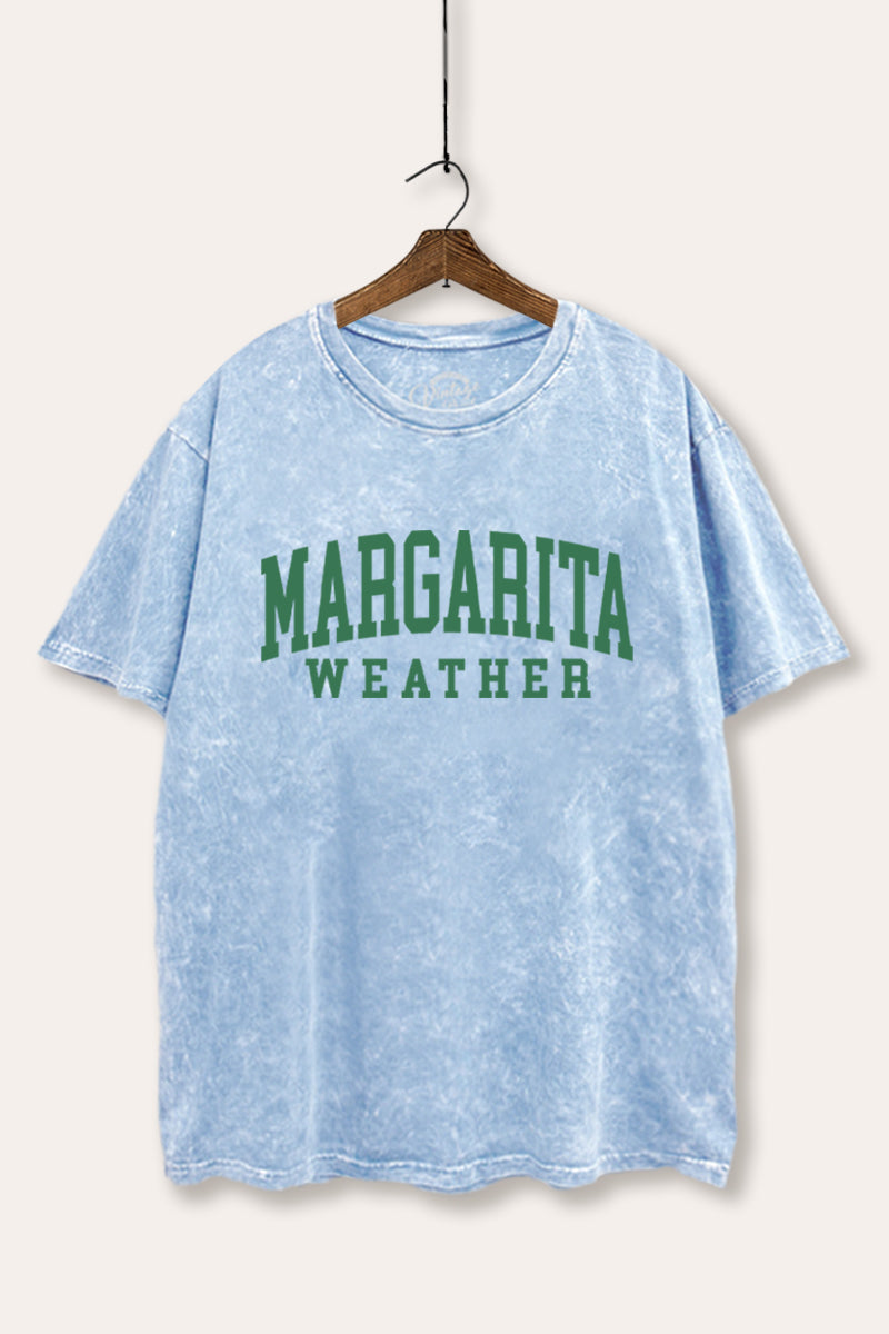 "margarita weather" mineral wash boxy graphic tee