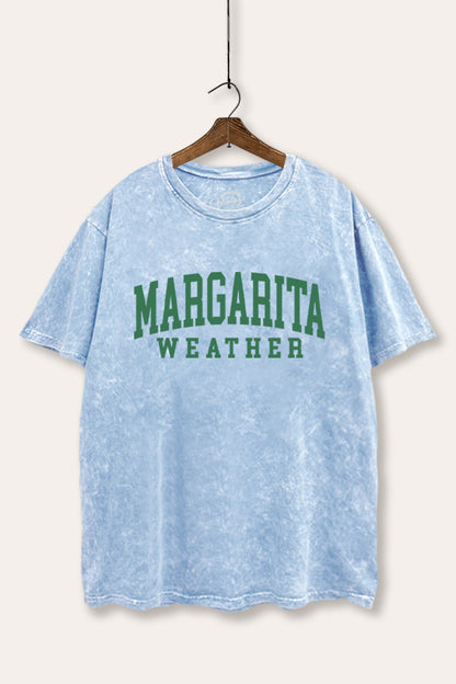 Margarita Weather Graphic Mineral Wash Boxy Tee