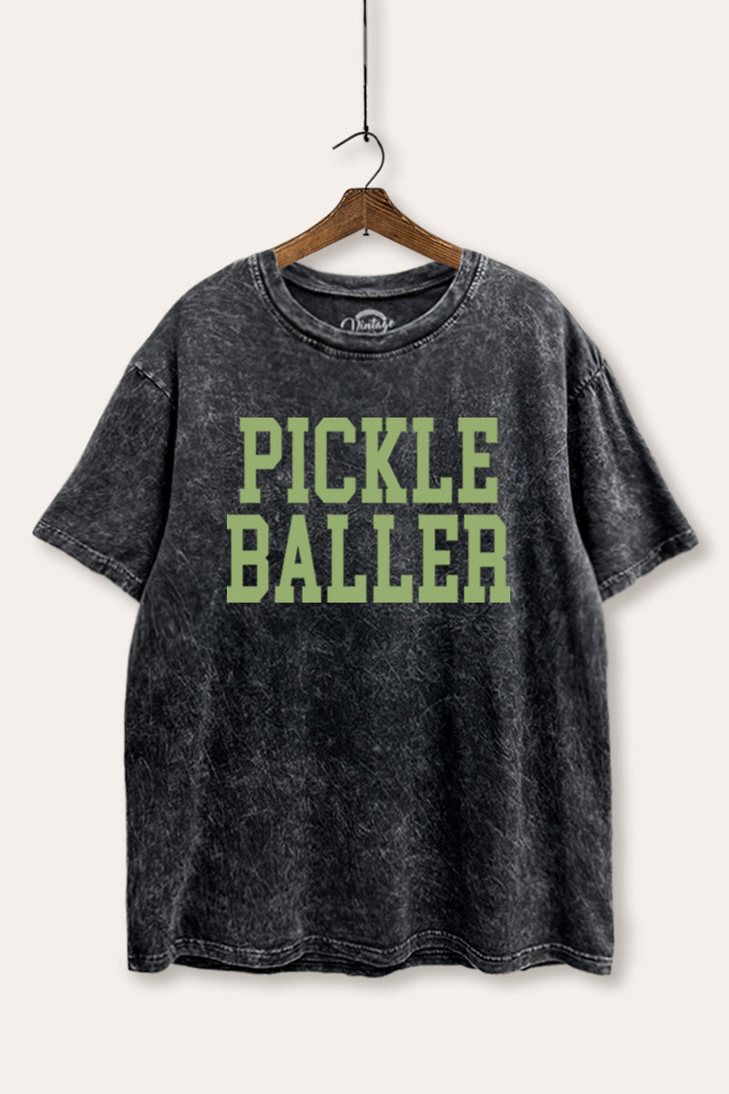"pickle baller" mineral wash boxy graphic tee