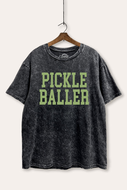 "pickle baller" mineral wash boxy graphic tee