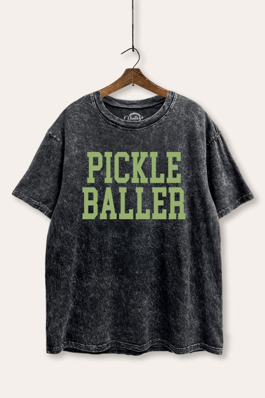 "pickle baller" mineral wash boxy graphic tee