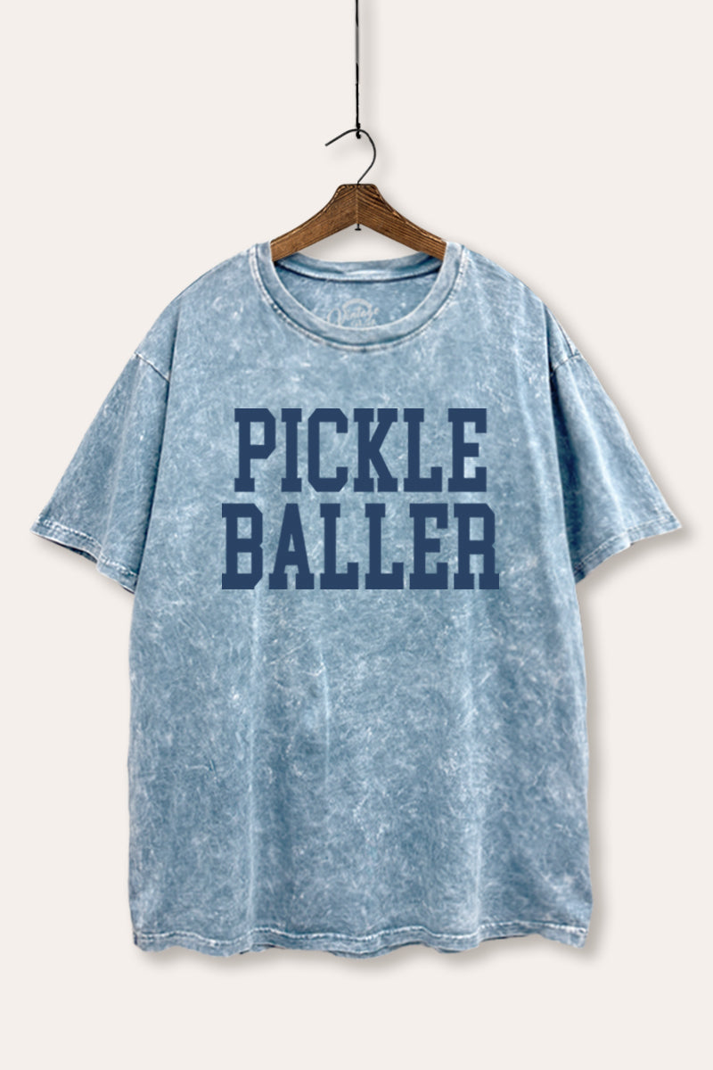 "pickle baller" mineral wash boxy graphic tee