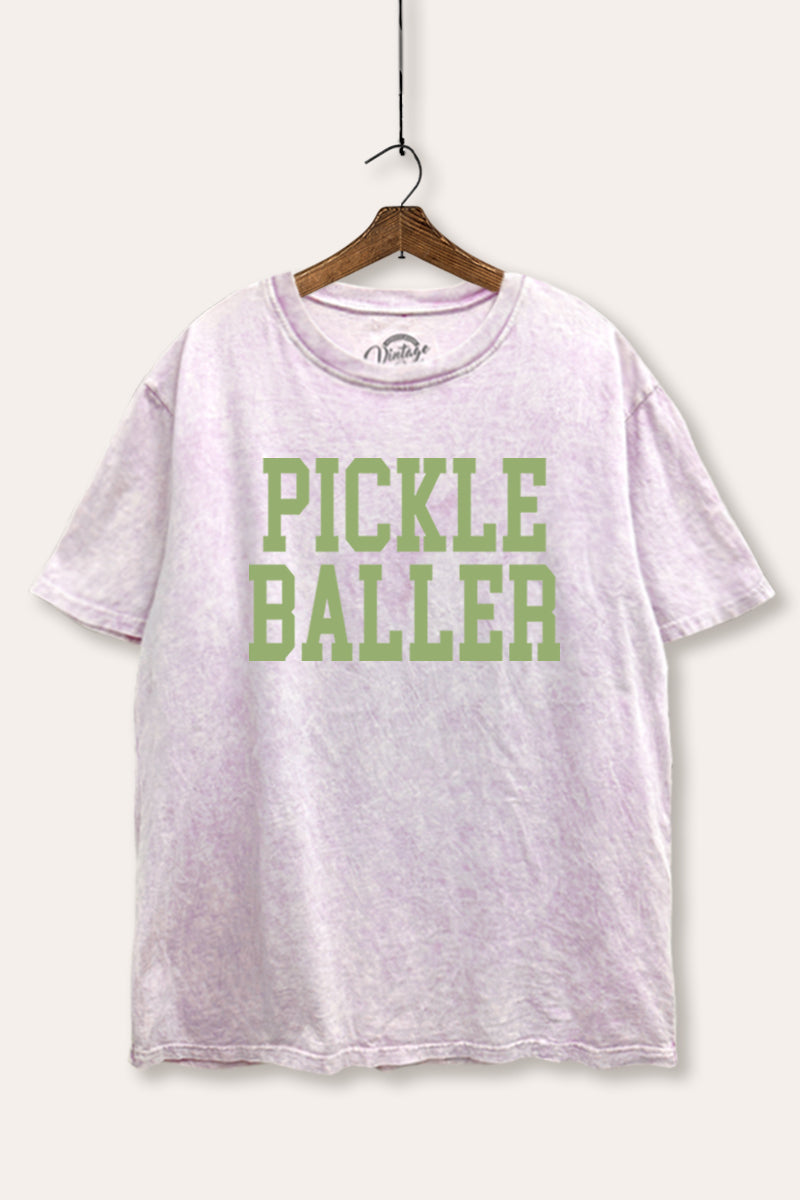 "pickle baller" mineral wash boxy graphic tee