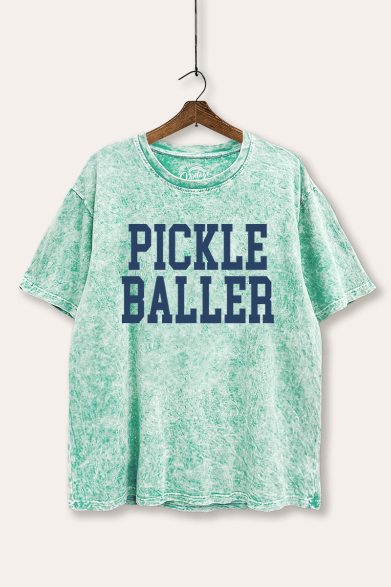 "pickle baller" mineral wash boxy graphic tee