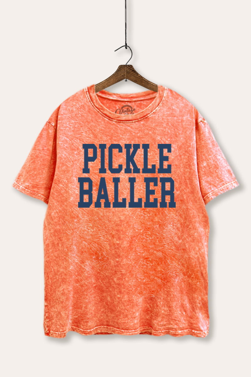 "pickle baller" mineral wash boxy graphic tee