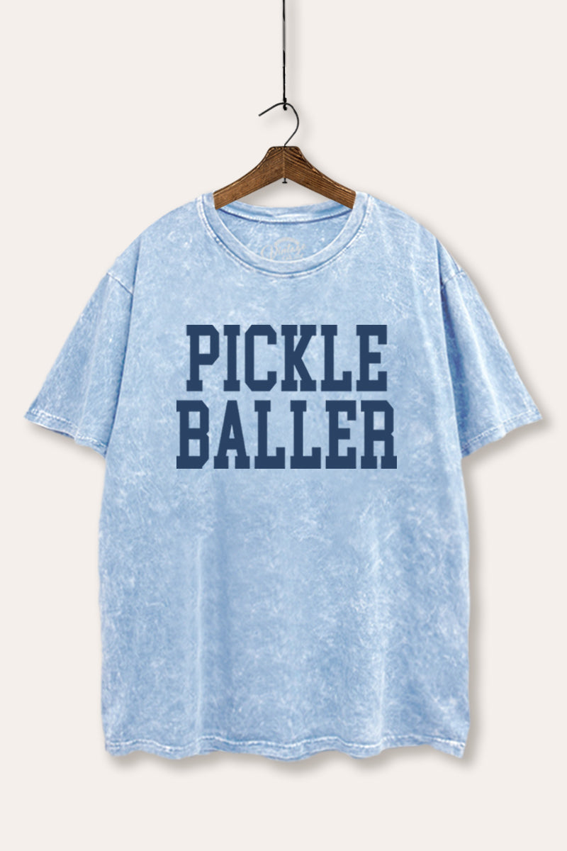 "pickle baller" mineral wash boxy graphic tee