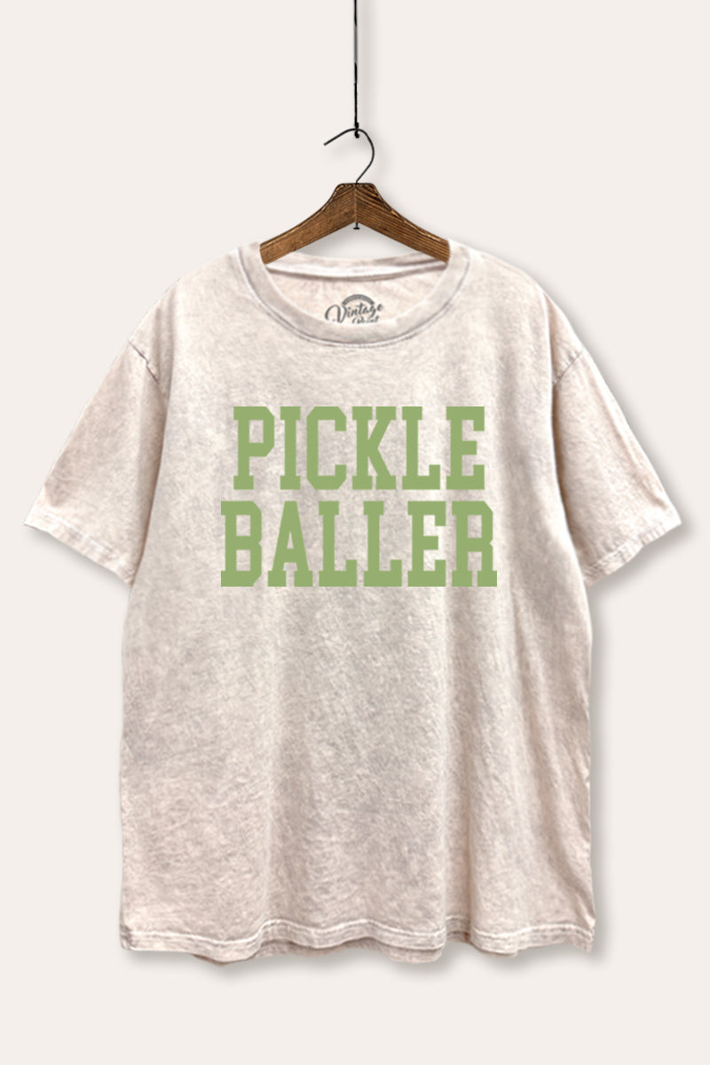 "pickle baller" mineral wash boxy graphic tee