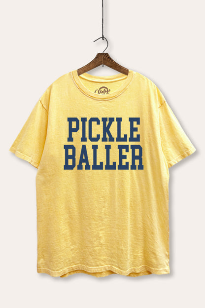 "pickle baller" mineral wash boxy graphic tee