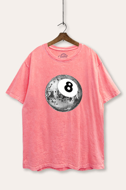 Disco 8-Ball Graphic Mineral Wash Boxy Tee