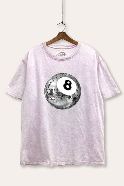Disco 8-Ball Graphic Mineral Wash Boxy Tee