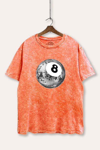 Disco 8-Ball Graphic Mineral Wash Boxy Tee