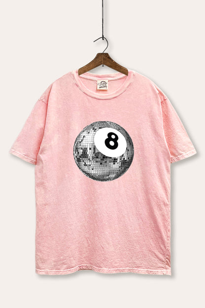 Disco 8-Ball Graphic Mineral Wash Boxy Tee