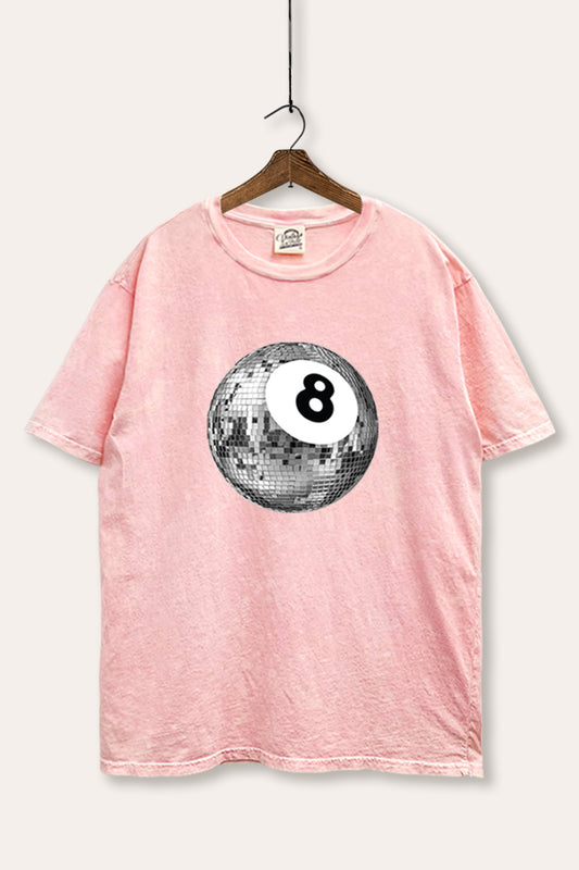 Disco 8-Ball Graphic Mineral Wash Boxy Tee