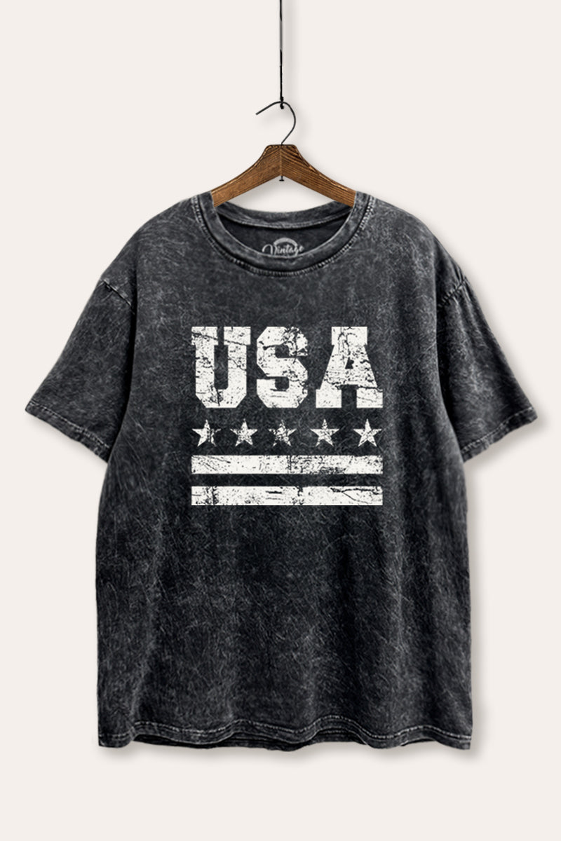 Vintage USA Graphic Mineral Wash Boxy Tee