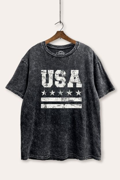 Vintage USA Graphic Mineral Wash Boxy Tee