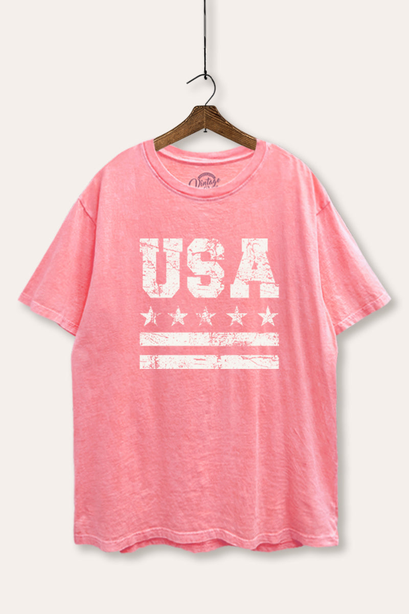 Vintage USA Graphic Mineral Wash Boxy Tee