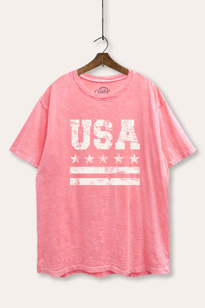 Vintage USA Graphic Mineral Wash Boxy Tee