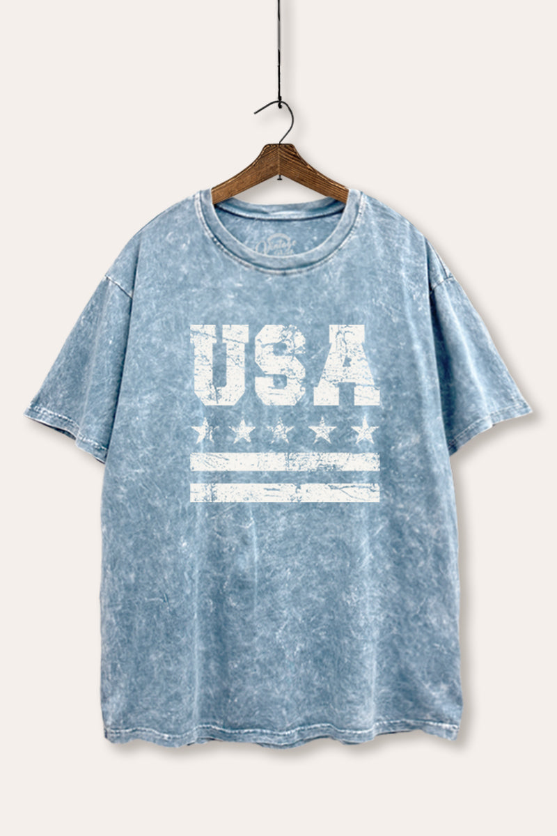 Vintage USA Graphic Mineral Wash Boxy Tee