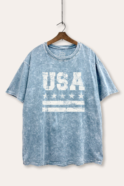 Vintage USA Graphic Mineral Wash Boxy Tee