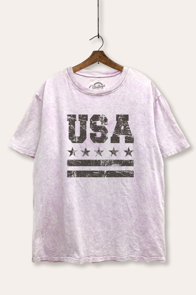 Vintage USA Graphic Mineral Wash Boxy Tee