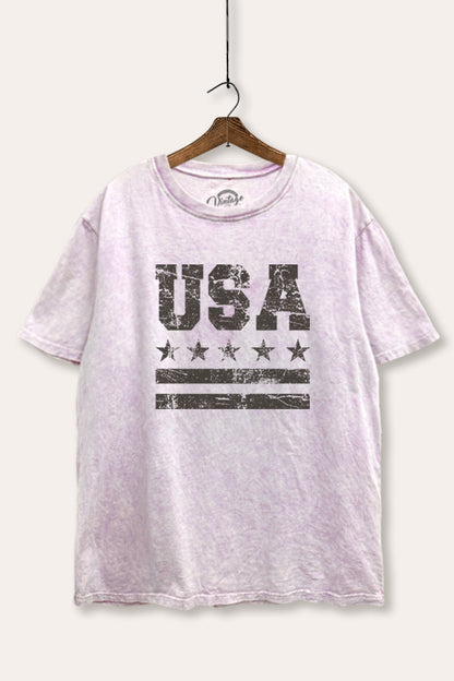 Vintage USA Graphic Mineral Wash Boxy Tee