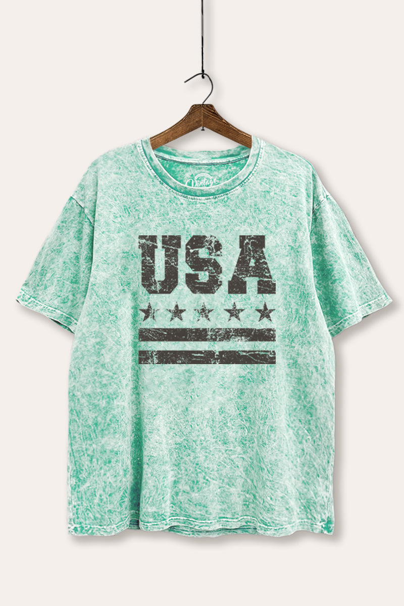 Vintage USA Graphic Mineral Wash Boxy Tee