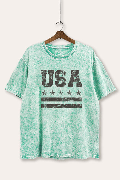 Vintage USA Graphic Mineral Wash Boxy Tee