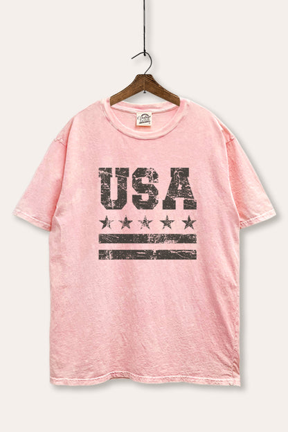 Vintage USA Graphic Mineral Wash Boxy Tee