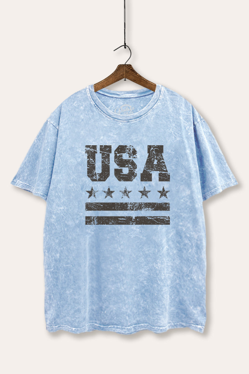 Vintage USA Graphic Mineral Wash Boxy Tee