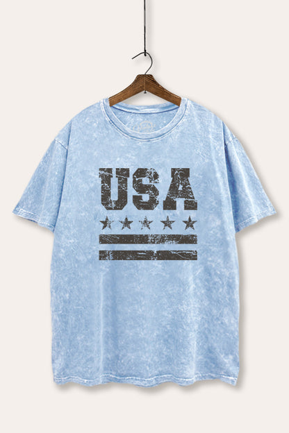Vintage USA Graphic Mineral Wash Boxy Tee