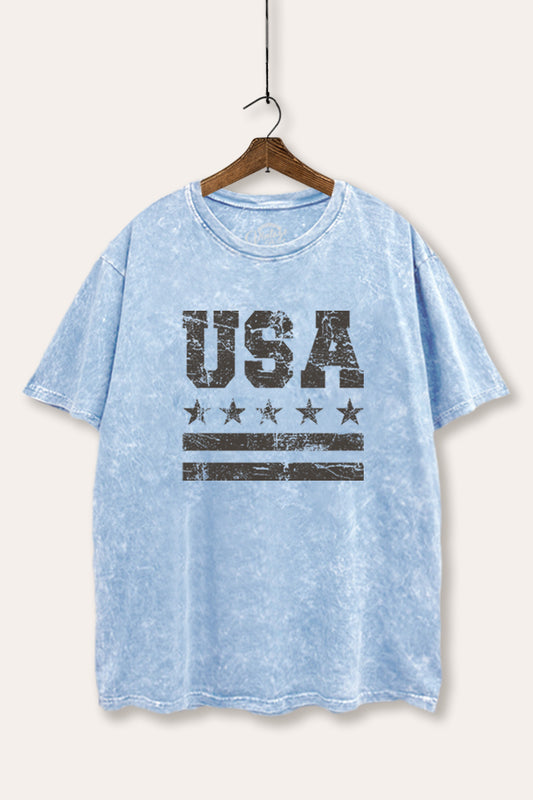 Vintage USA Graphic Mineral Wash Boxy Tee