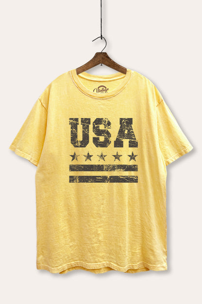 Vintage USA Graphic Mineral Wash Boxy Tee