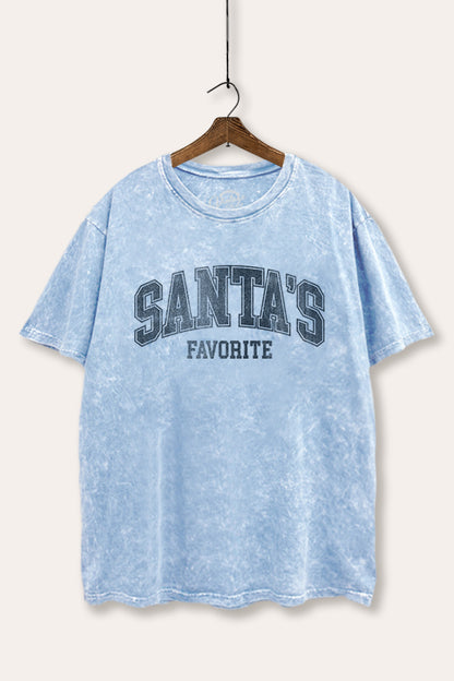Santa's Favorite Graphic Mineral Wash Boxy Tee