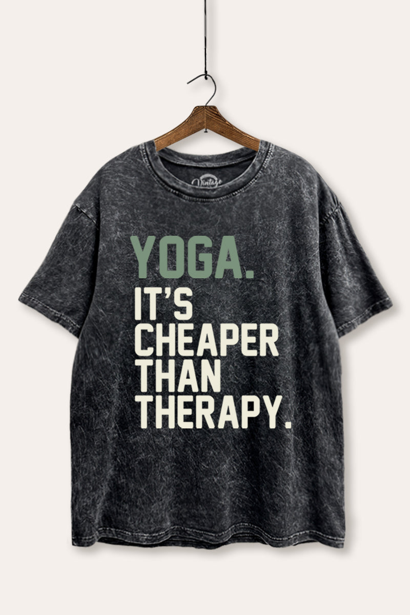 yoga therapy graphic mineral wash boxy tee