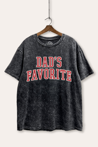 Dad's Favorite Typography Mineral Wash Boxy Tee